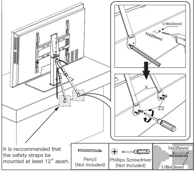 ERGOAV ERTSM2-01B Table Top TV Stand - damage