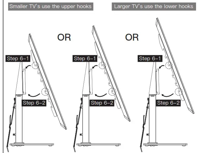 ERGOAV ERTSM2-01B Table Top TV Stand - hooks