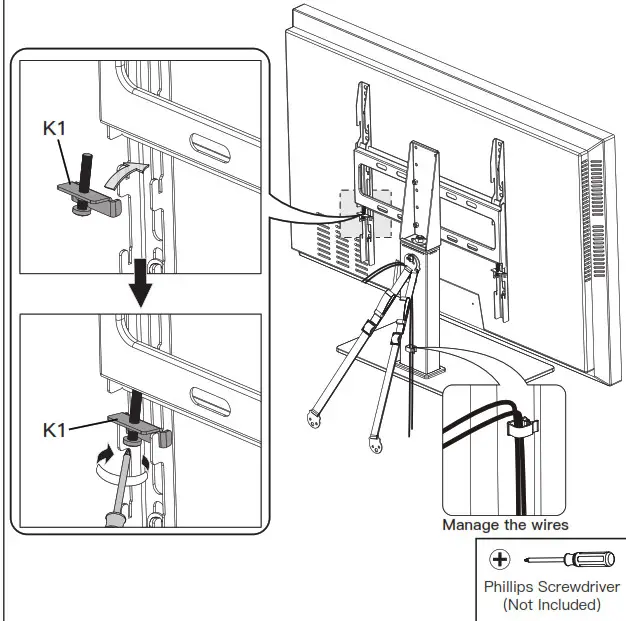 ERGOAV ERTSM2-01B Table Top TV Stand - plate.