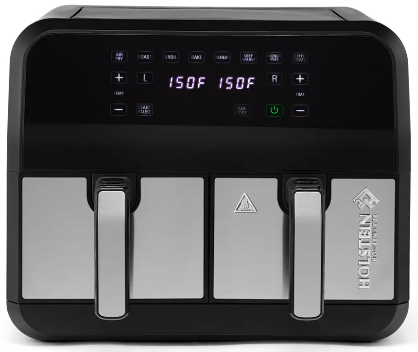 HOLSTEIN HH-09227001 8 Quart Dual Basket Digital Air Fryer