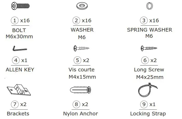 HONEY JOY TOPB004922 2 Drawers White Wooden Nightstand Accent End Side Table - HARDWARE LIST 1