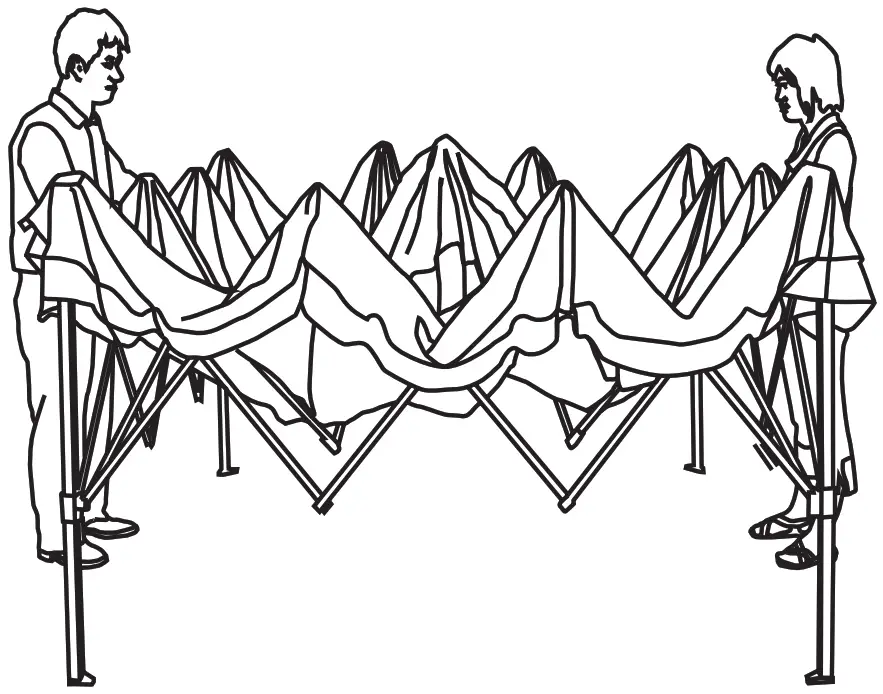 THE HOME DEPOT T84 POPTENT-BEI Pop Up Sidewall Canopy Tent - cross beam