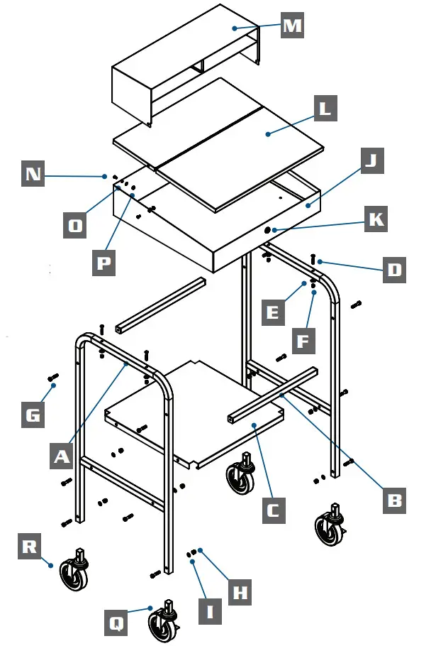 LAVEX INDUSTRIAL 257RD2224C Mobile Receiving Desk - PARTS