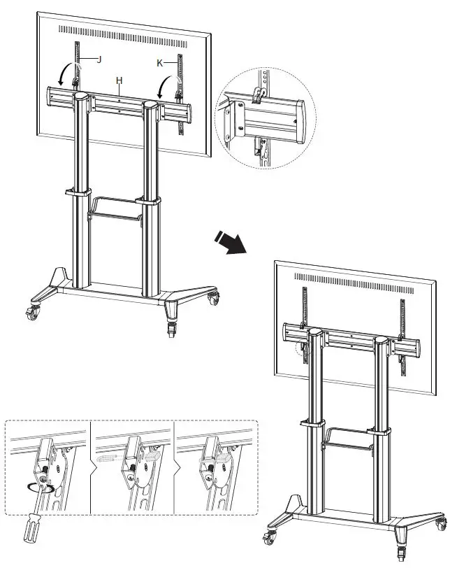 V I V O-STAND-TV120B-Aluminum-Mobile-Large-Screen-TV-Cart-FIG 13