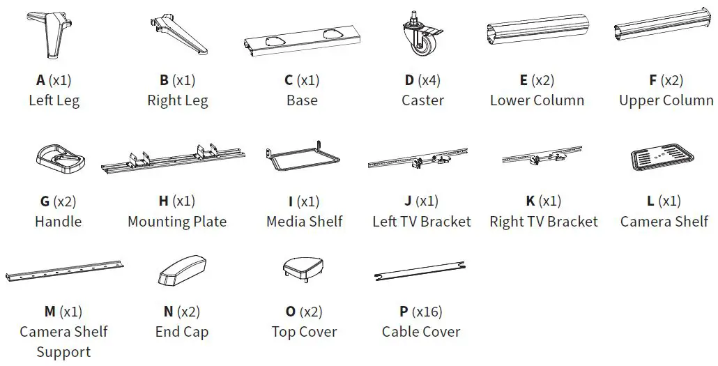 V I V O-STAND-TV120B-Aluminum-Mobile-Large-Screen-TV-Cart-FIG 2