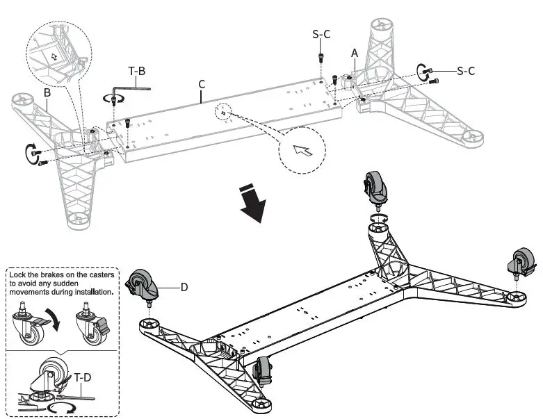 V I V O-STAND-TV120B-Aluminum-Mobile-Large-Screen-TV-Cart-FIG 6
