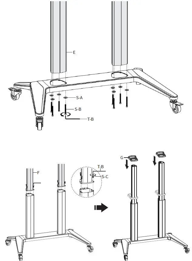 V I V O-STAND-TV120B-Aluminum-Mobile-Large-Screen-TV-Cart-FIG 7