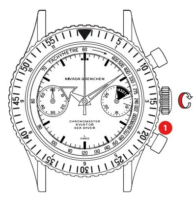 Nivada Grenchen Chronomaster Automatic Watch Instruction Manual - Manual winding