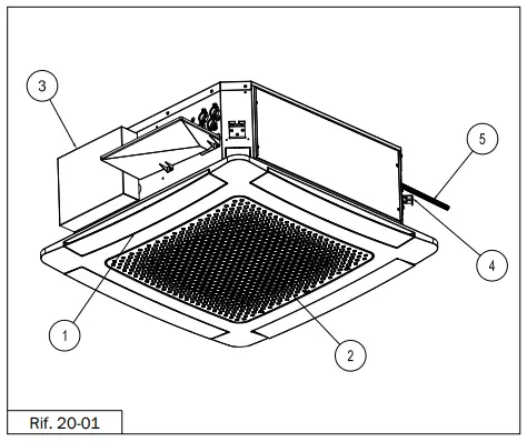EDEN Soft 600x600 90 Cassette Fan Coil Unit - Airflow