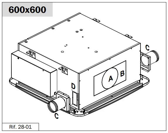 EDEN Soft 600x600 90 Cassette Fan Coil Unit - RECIRCULATION SYSTEM