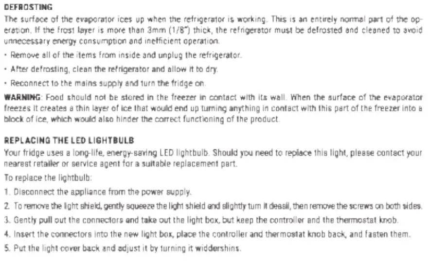 IKOHS 107L Silver Create Retro Fridge User Manual - Adjusting the Thermostat
