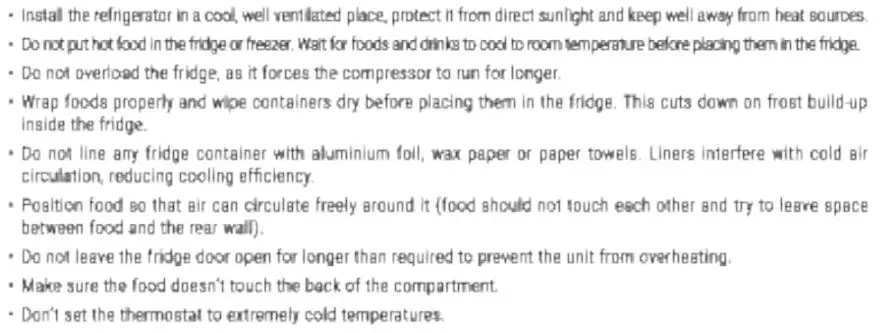 IKOHS 107L Silver Create Retro Fridge User Manual - Energy Saving Tips