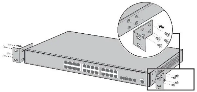 SEVECU SW2624POE-MGF-250 24 Port Gigabit Layer 2 PoE Switch - shown below 4