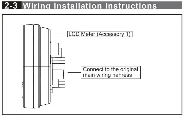 KOSO RX-4 Multifunction TFT Meter - 2-3 Wiring Installation Instructions