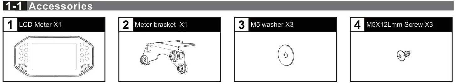 KOSO RX-4 Multifunction TFT Meter - Accessories