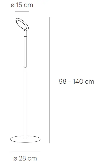 GRAU Parrot LED Floor Lamp - Dimensions