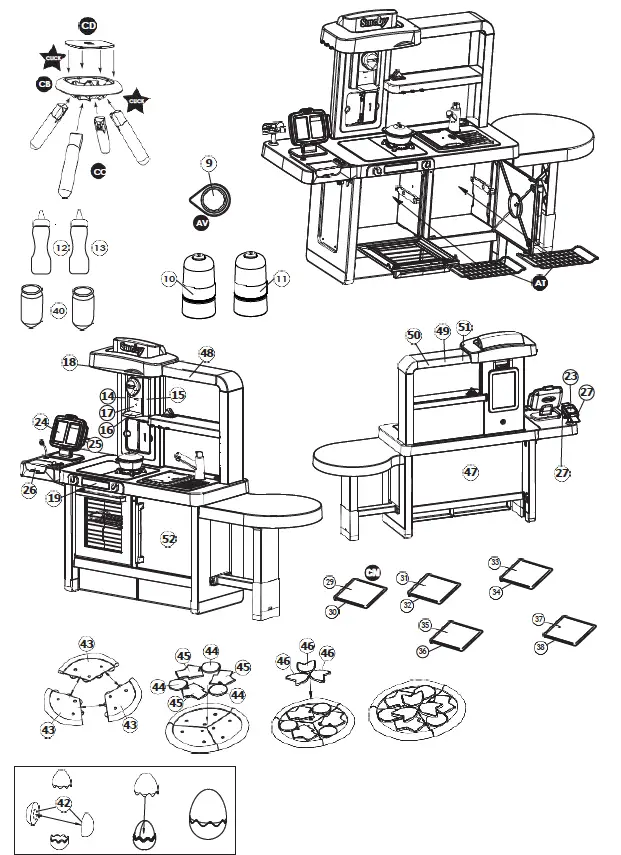 Smoby-7600312303 2-In-1-Chef-Corner-Restaurant-FIG- (28)