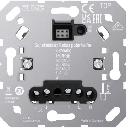 JUNG -1701PSE 1- Channel -Relay- Switch- Insert -with -Floating -Contact - product image