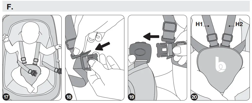babymoov A055020 Swoon Evolution Remote Controlled Baby Swing - SAFETY HARNESS