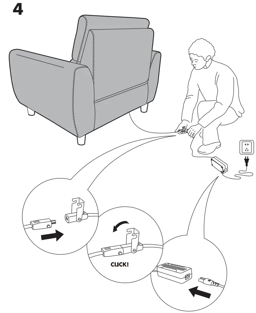 IKEA AA 2366145 2 RULLERUM Recliner Electric - FIGURE 4