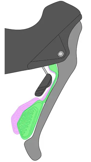 microSHIFT SB006-001 Sword Drop Bar Shifter - Large Shift Paddle Adjustment 1