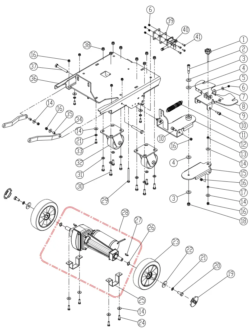 ICE COBOTICS i28BT Automatic Scrubber - FRAME & TRANSAXLE GROUP