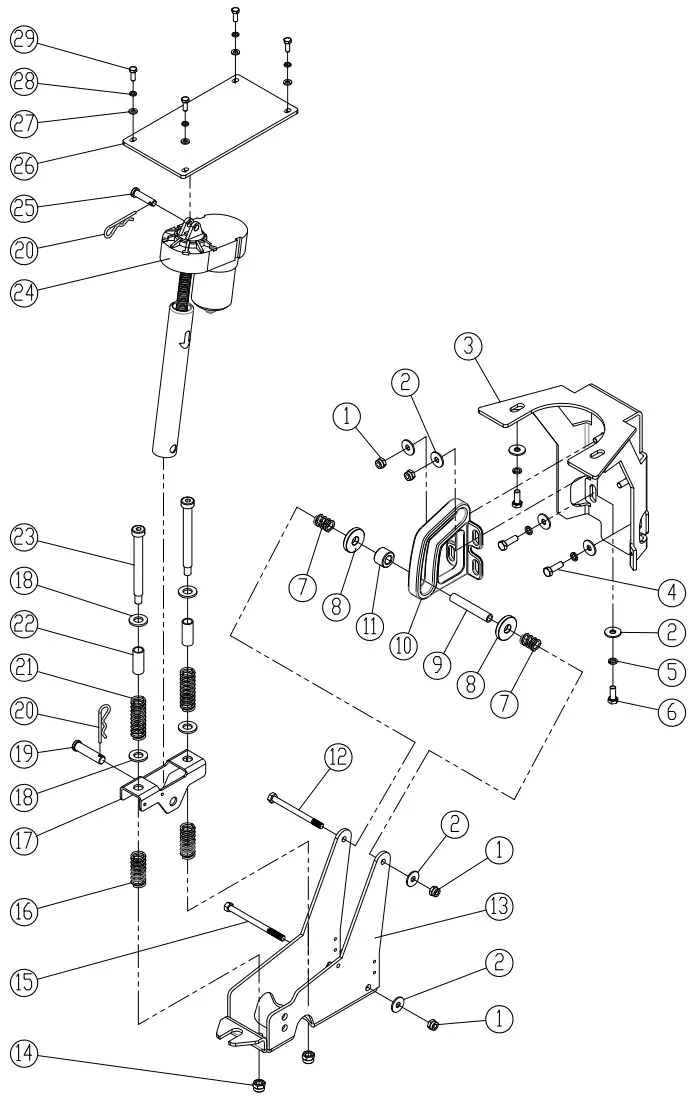 ICE COBOTICS i28BT Automatic Scrubber - SCRUB HEAD LIFT GROUP