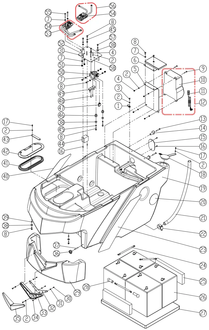 ICE COBOTICS i28BT Automatic Scrubber - SOLUTION TANK GROUP