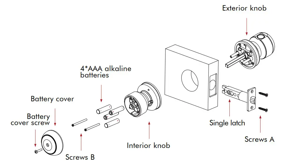 Geek Tale K02 Smart Door Lock - DIAGRAM