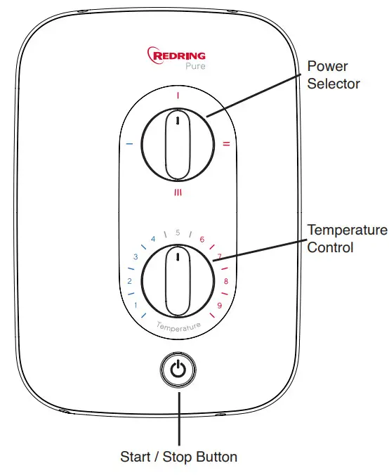 REDRING 53531001 PURE 8.5KW Instantaneous Electric Shower - Clean