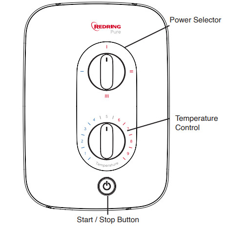REDRING 53531001 PURE 8.5KW Instantaneous Electric Shower - temperatures