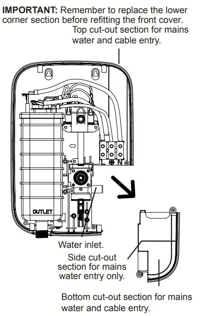REDRING 53531001 PURE 8.5KW Instantaneous Electric Shower - water supply