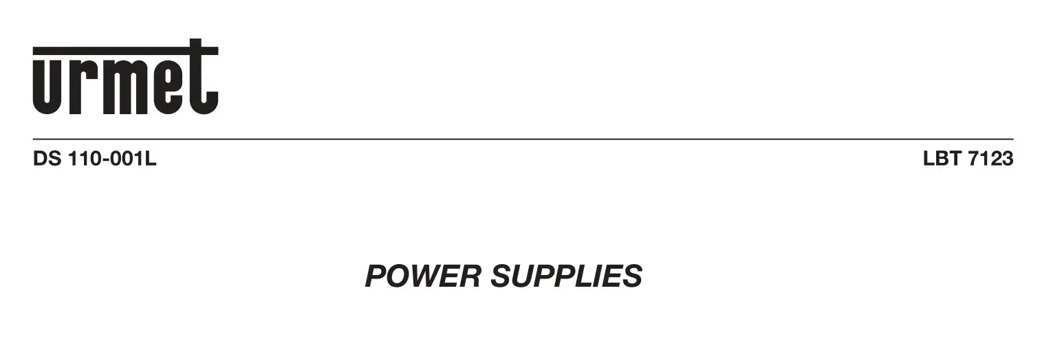 urmet LBT 7123 Power Supplies Installation Guide