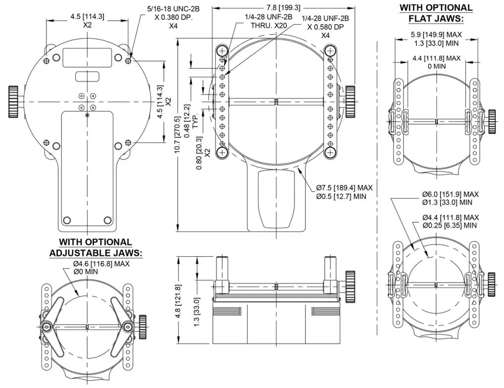 CHECKLINE MTT01-12 Series TT01 Digital Cap Torque Testers - Dimensions