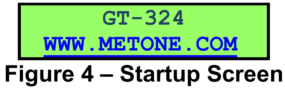 MET ONE INSTRUMENTS GT 324 Handheld Particle Counter - Startup Screen