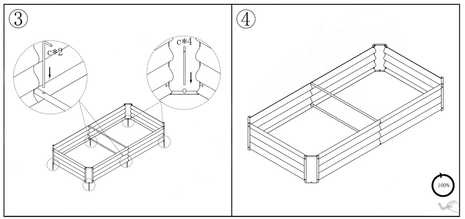 Tunearary Unbranded TIRAMISUBEST HW 905B Outdoor Raised Garden Bed Vegetables Flowers Planter Bed - Figer3
