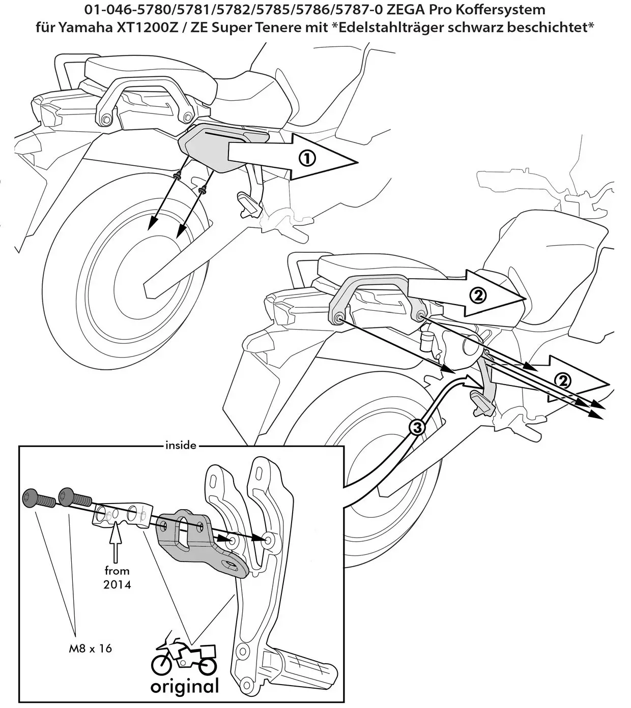 TOURATECH 01 046 5780 Pro Aluminium Pannier System - Mounting instructions 1