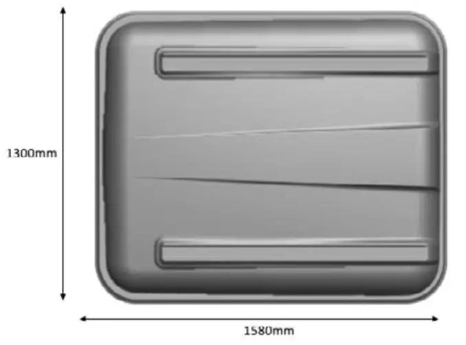 23ZERO Yowie Hardshell Roof Top Tent - Mounting rail dimensions 1