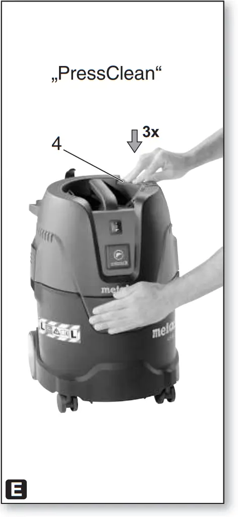 metabo ASA 25 L PC, ASA 30 L PC Inox Industrial Vacuum Cleaner - E