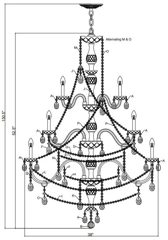CRYSTORAMA 1157-CH-CL-MWP Traditional Crystal 20 Light Chandelier