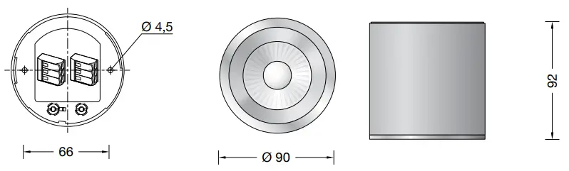 BEGA 50931.6 Ceiling Luminaire Downlight - Dimension