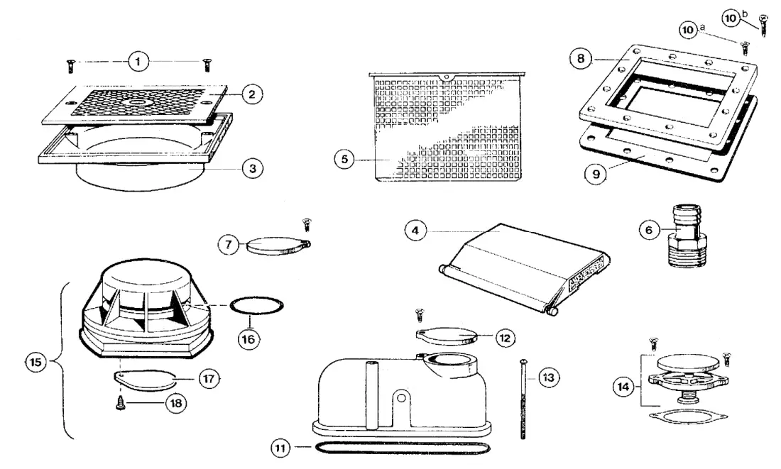HAYWARD SP1084 Auto Skim Series Automatic Pool Skimmer Cleaner - parts