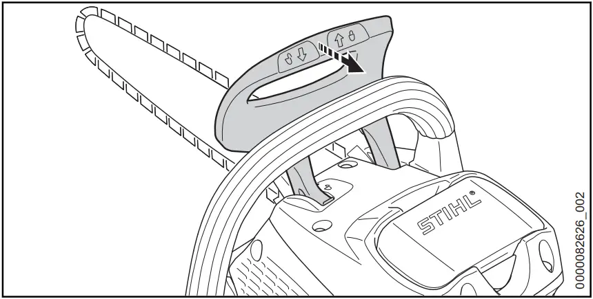STIHL MSA 160 C 200 C Cordless Chainsaw - chain brake
