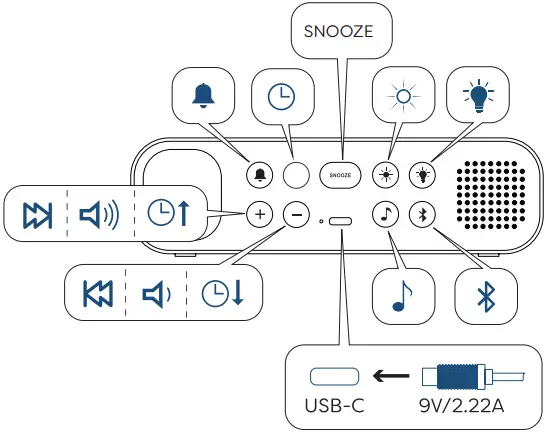 Kreafunk aWAKE 2 Alarmclock with Bluetooth speaker A3