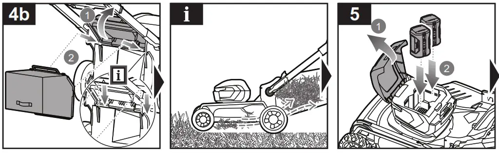 RYOBI R36XLMWS6 36V HP Brushless 53cm Self Propelled Mower Dual Battery Kit - door