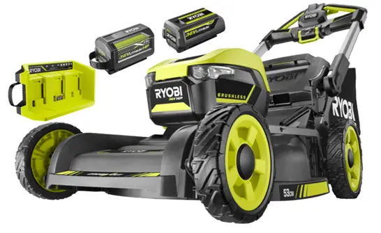 RYOBI R36XLMWS6 36V HP Brushless 53cm Self Propelled Mower Dual Battery Kit