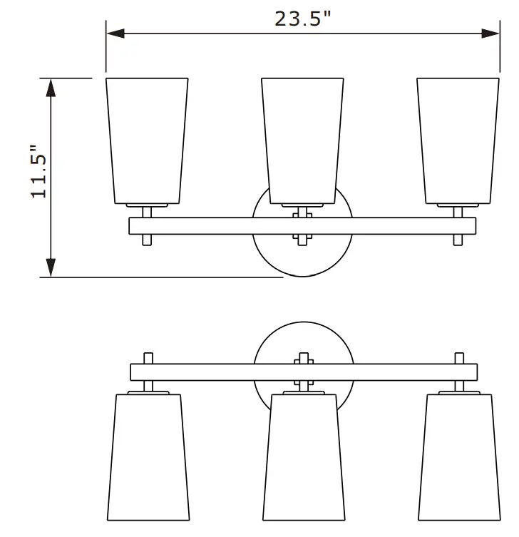 CRYSTORAMA COL 103 AG Colton 3 Light Aged Brass Wall Sconce 