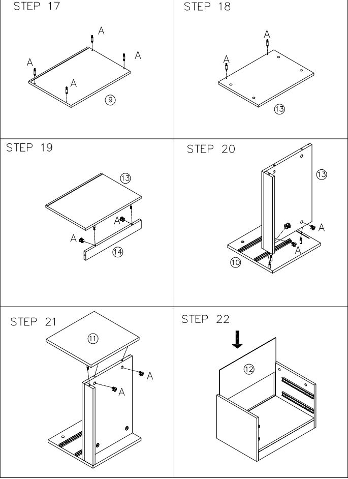 MABOR WF292397 2-Drawer Black Nightstand with USB Ports Instruction Manual - ASSEMBLY INSTRUCTIONS