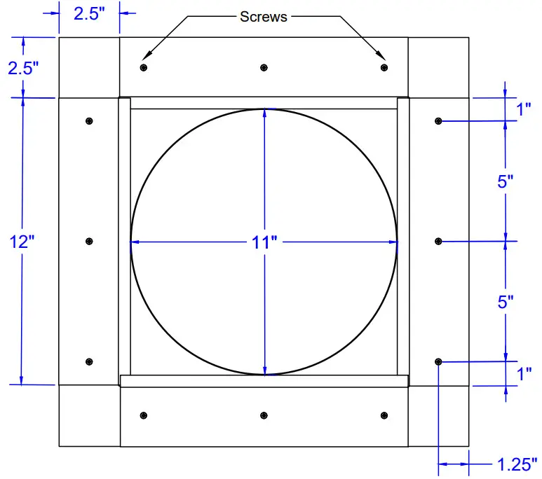 Active Ventilation Products RC-9-H12 Aluminum Roof Curb - top view 1