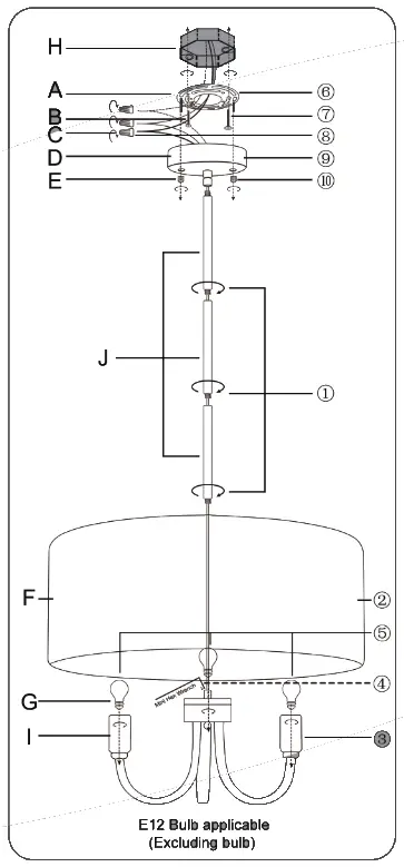 4MODERNHOME 9003-3WD Collision 3 Light Gold Wood Island Chandelier - Figure1